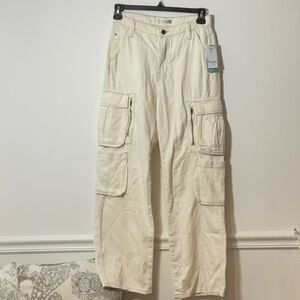 Guess Cream Cargo Pants with Relaxed Fit